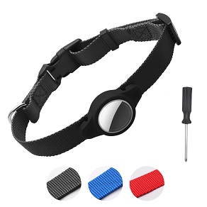 Dog Collar with Waterproof Airtag Holder